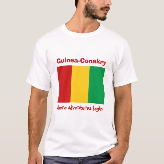 Guinea-Conakry Flagge + Karte + Text-T - Shirt (Vorderseite)