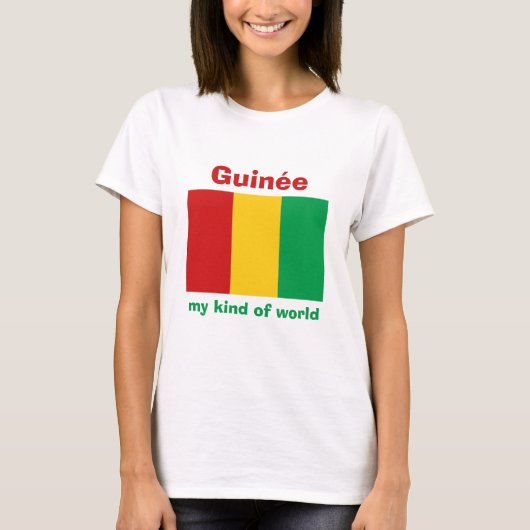 Guinea-Conakry Flagge + Karte + Text-T - Shirt (Vorderseite)