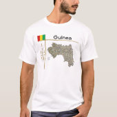 Guinea-Conakry-Karte + Flagge + Titel-T - Shirt (Vorderseite)