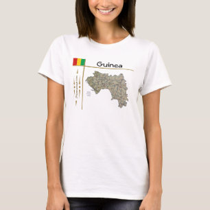 Guinea-Conakry-Karte + Flagge + Titel-T - Shirt