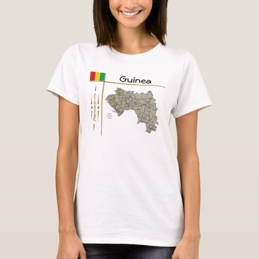 Guinea-Conakry-Karte + Flagge + Titel-T - Shirt (Vorderseite)
