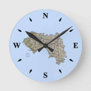 Guinea-Conakry-Kartenschalter Runde Wanduhr