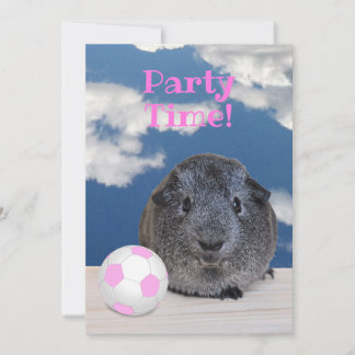 Guinea der Geburtstagsparty Pig Pink Soccer Ball Einladung