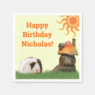 Guinea des Kindes zum Geburtstag Pig Mushroom Hous Serviette