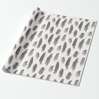 Guinea Farm Bird Feather Muster Geschenkpapier