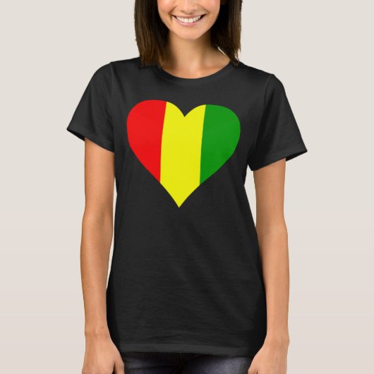 Guinea Flag Herz Guinea Liebe Guinea T-Shirt (Vorderseite)