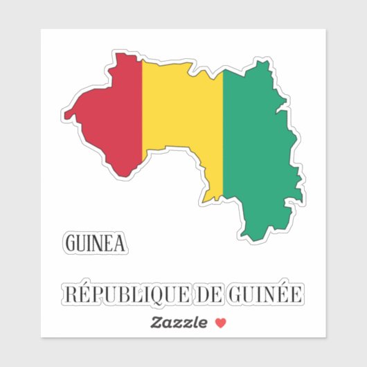 Guinea Flag Map Patriotic Aufkleber (Blatt)