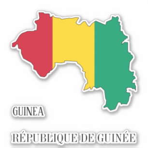 Guinea Flag Map Patriotic Aufkleber