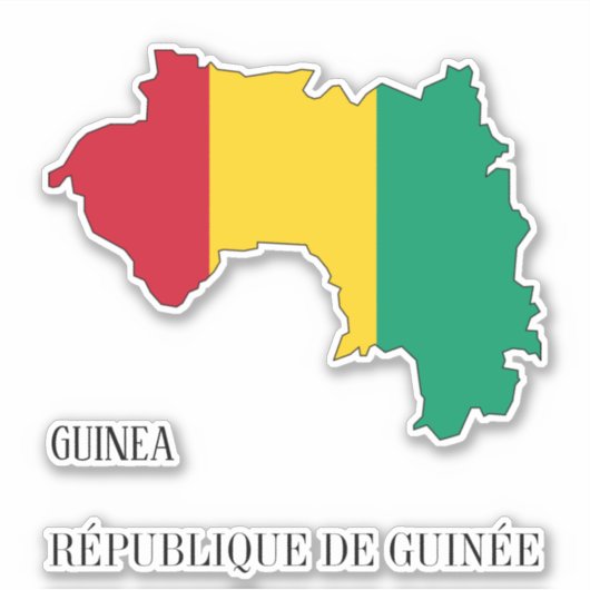 Guinea Flag Map Patriotic Aufkleber (Vorderseite)