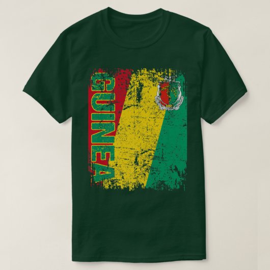 GUINEA Flag Vintage gestörte GUINEA T-Shirt (Design vorne)