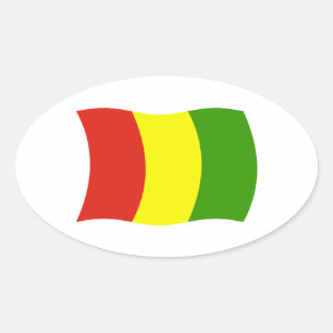 Guinea-Flaggen-Aufkleber Ovaler Aufkleber