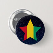 Guinea-Flaggen-Stern im Raum Button (Vorne & Hinten)