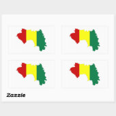 Guinea Flaggenplan Silhouette Symbol Rechteckiger Aufkleber (Blatt)
