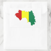 Guinea Flaggenplan Silhouette Symbol Rechteckiger Aufkleber (Tasche)