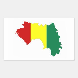 Guinea Flaggenplan Silhouette Symbol Rechteckiger Aufkleber