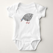 Guinea Fowl Bird Fun Baby Strampler (Vorderseite)