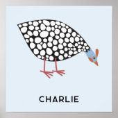 Guinea Fowl Bird Personalisiert Poster (Vorne)