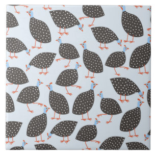 Guinea Fowl Blue Pattern Fliese
