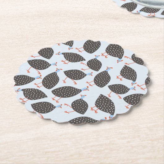 Guinea Fowl Blue Pattern Untersetzer (angewinkelt)