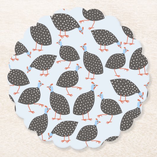 Guinea Fowl Blue Pattern Untersetzer (Vorderseite)