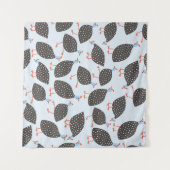 Guinea Fowl Blue Pattern Wandteppich (Vorderseite (Horizontal))