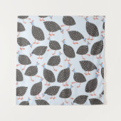 Guinea Fowl Blue Pattern Wandteppich (Vorderseite)