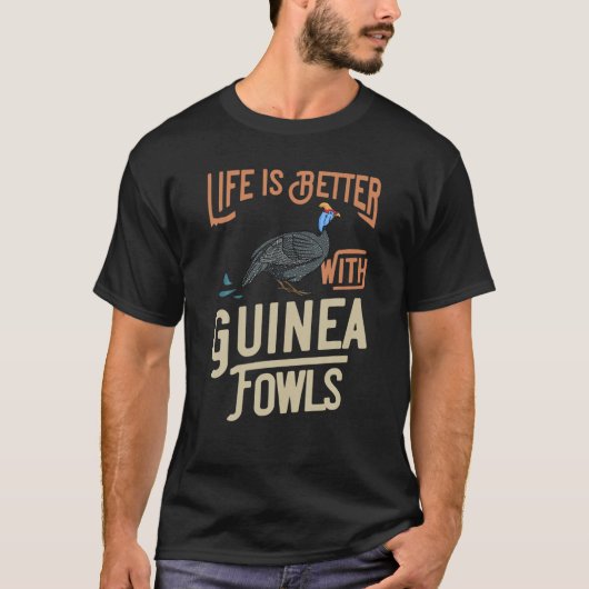 Guinea Fowl Geschenk Hühnerhenne Bauer T-Shirt (Vorderseite)