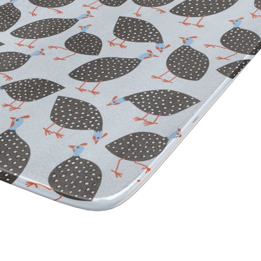 Guinea Fowl Niedlich Bird Muster Schneidebrett (Ecke)