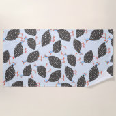 Guinea Fowl Niedlich Bird Muster Strandtuch (Vorderseite)