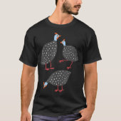 Guinea Fowl Niedlich Hen Illustration Graphic Art T-Shirt (Vorderseite)