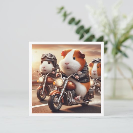 Guinea Funny Pig Einladung, Guinea Schweineburt Einladung (Stehend Vorderseite)