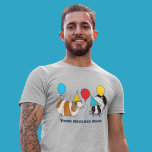Guinea für benutzerdefinierte Meldungen: Schweine  T-Shirt<br><div class="desc">Erstellen Sie benutzerdefinierte T - Shirt für Ihr Party oder ein personalisiertes Geschenk,  wenn Sie Ihre eigene Nachricht zu diesem grafischen Abschlag hinzufügen. Es zeigt niedliche Illustrationen von Guinea in Party Hüten mit bunten Ballons. Ihr Text erscheint unter der Grafik in marineblauer blauer Schrift.</div>