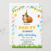 Guinea Geburtstagsfeier Einladung (Vorne/Hinten)