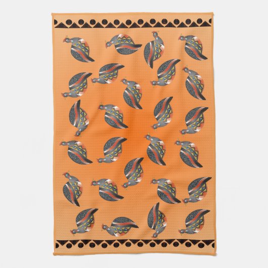 GUINEA-GEFLÜGEL 35 GANZ ÜBER DRUCK UND GRENZEN GESCHIRRTUCH (Vertikal)