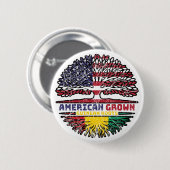 Guinea Guinean American USA Tree Roots Flag Button (Vorne & Hinten)