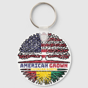 Guinea Guinean American USA Tree Roots Flag Schlüsselanhänger