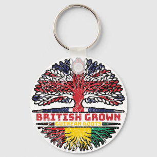 Guinea Guinean British UK Tree Roots Flag Schlüsselanhänger