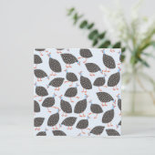 Guinea Hen Bird Hinweiskarte (Stehend Vorderseite)