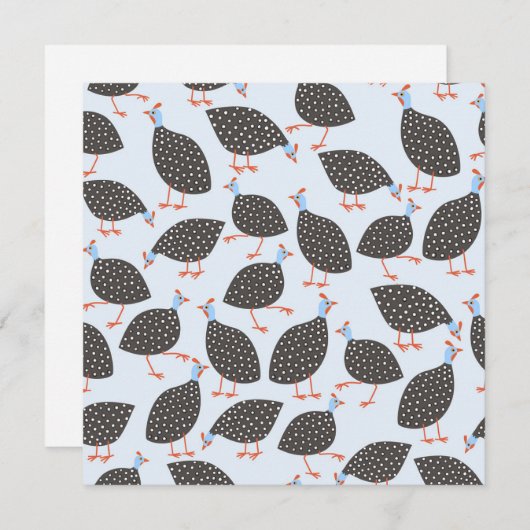 Guinea Hen Bird Hinweiskarte (Vorne/Hinten)