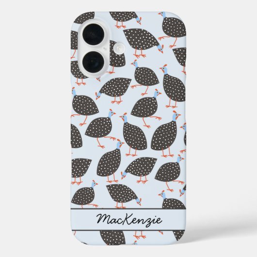 Guinea Hen Bird Muster Personalisiert Case-Mate iPhone Hülle (Rückseite)