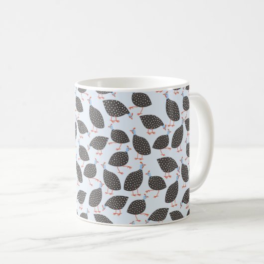 Guinea Hen Fun Bird Muster Kaffeetasse (VorderseiteRechts)