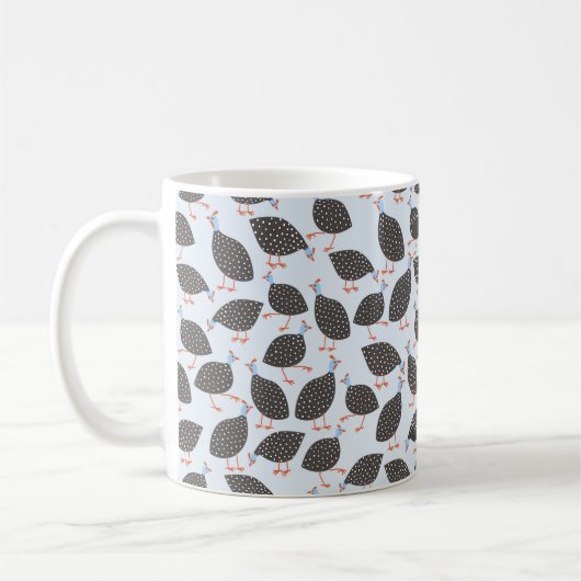 Guinea Hen Fun Bird Muster Kaffeetasse (Links)