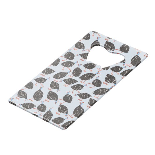 Guinea Hen Geldbeutel Flaschenöffner (Vorderseite Schrägansicht)