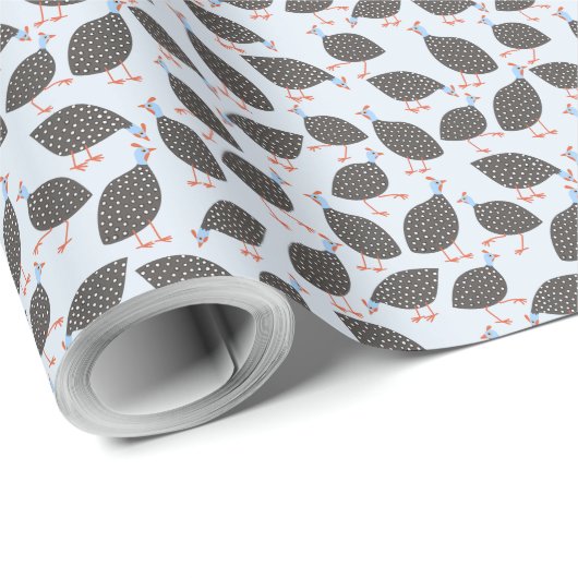 Guinea Hens Bird Pattern Geschenkpapier (Rolleneckpunkt)