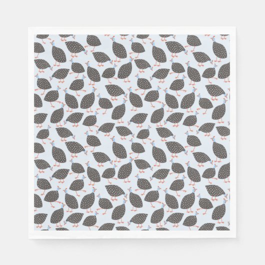 Guinea Hens Bird Pattern Serviette (Vorderseite)