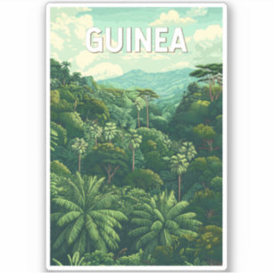 Guinea Illustration Travel Art Vintag Aufkleber