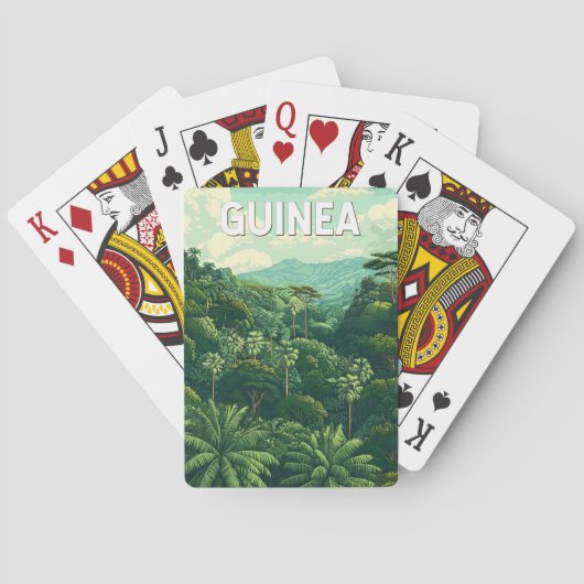 Guinea Illustration Travel Art Vintag Spielkarten (Rückseite)
