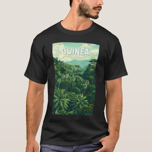 Guinea Illustration Travel Art Vintag T-Shirt (Vorderseite)