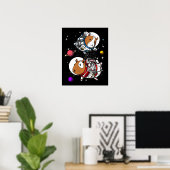Guinea im Weltraum Schweine Astronauten Kosmische  Poster (Heimbüro)