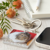 Guinea in Käfigen Schlüsselanhänger (Vorderseite rechts)